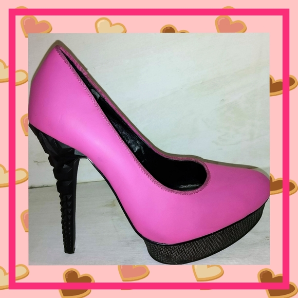 RACHEL BY RACHEL ROY HOT PINK PLATFORM HEELS-8.5 - Picture 2 of 7